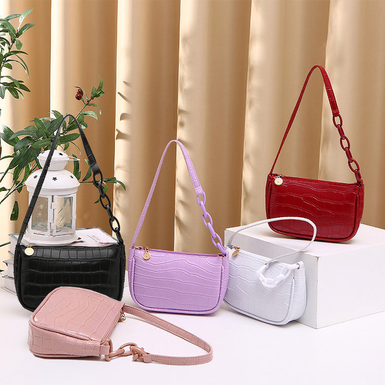 Crocodile Design Women's Shoulder Handbag and Bag