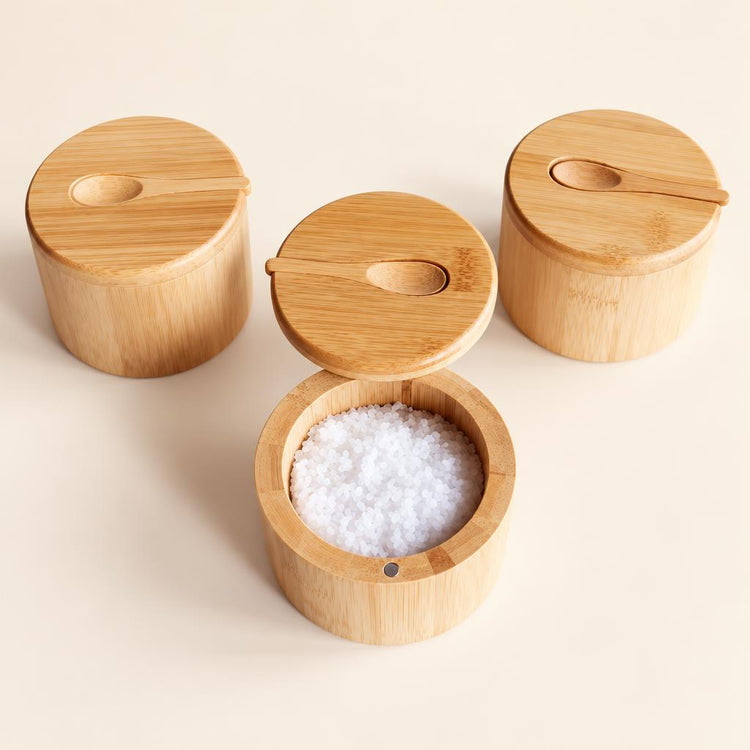 Bamboo Container Condiment Storage